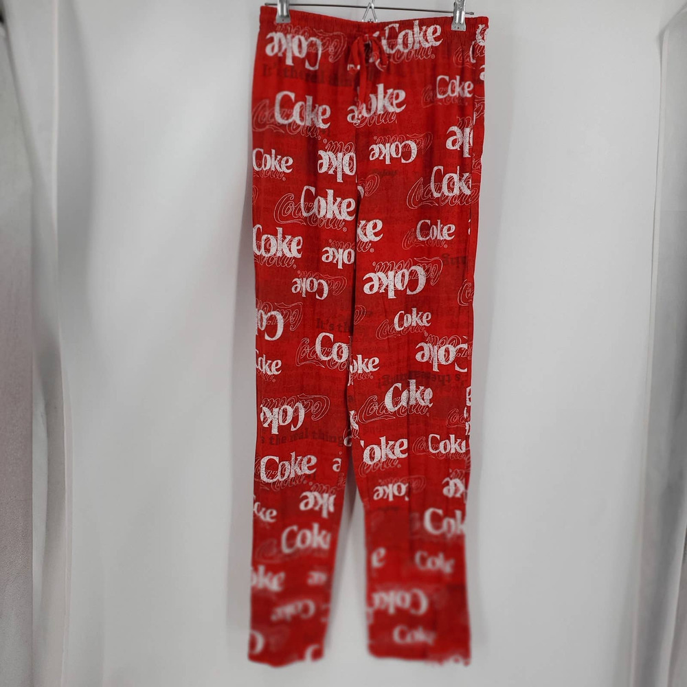 COCA COLA Men M Red And White Pajama Pants ONLY